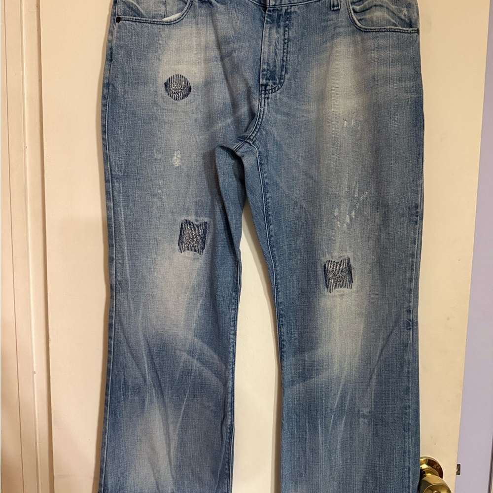 Men's Distressed Blue Jeans